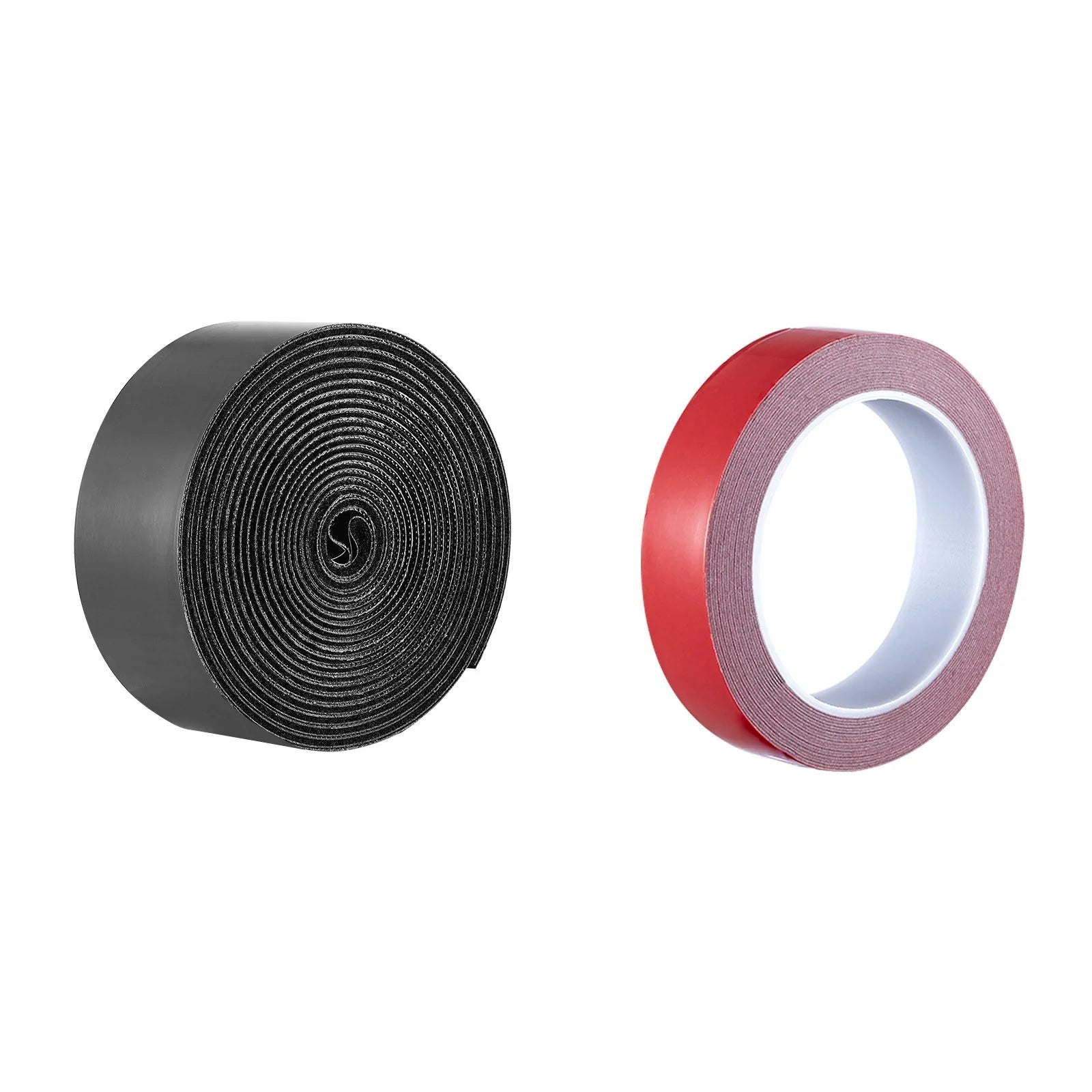 15Ft X 2In Hook Loop Tape & 16.4Ft X 0.94In Double-Side Strips Black + Red